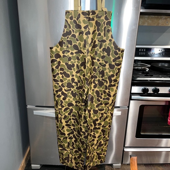 STEARNS CAMO WADERS DRY WEAR PVC WATERPROOF TAN Suspender Pants OVERALLS men LRG - Picture 11 of 16